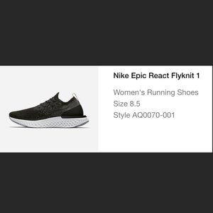 NIKE | Epic React Flyknit 1 W8.5